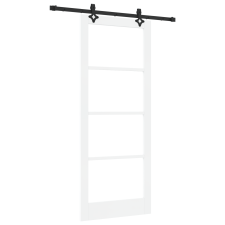 vidaXL Csúszóajtó hardver szettel Fehér 86x211 cm Tömörfenyő (3332286) nyílászáró