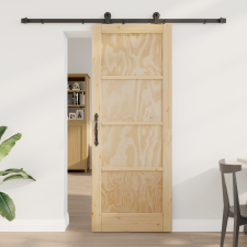vidaXL Csúszóajtó Hardverkészlettel 78x202 cm Masszív Fa Fenyő nyílászáró