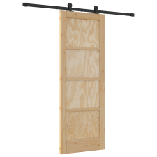 vidaXL Csúszóajtó Hardware Készlettel 73,5x198,5 cm Masszív Fenyő (3333326) nyílászáró