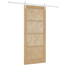 vidaXL Csúszóajtó Hardware készlettel 86x198,5 cm Tömör fenyőfa (3333762) nyílászáró