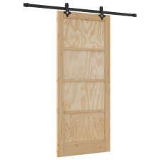 vidaXL Csúszóajtó szerelékkel 86x198.5 cm Tömör fenyő (3333510) nyílászáró