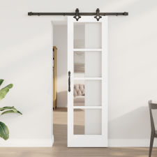 vidaXL csúszóajtó szerelési készlettel Fehér 61x198.5 cm Szilárd Fenyőfa nyílászáró