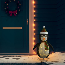 vidaXL dekoratív luxus szövet karácsonyi LED-es pingvinfigura 90 cm karácsonyi dekoráció