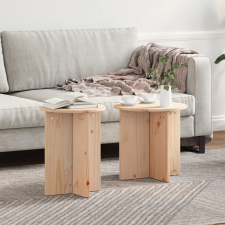 vidaXL Dohányzóasztal 2 pcs Természetes 41.5 x 41.5 x 41 cm bútor