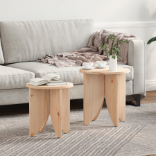 vidaXL Dohányzóasztal 2 pcs Természetes 41.5 x 41.5 x 44 cm bútor