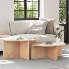 vidaXL Dohányzóasztal 2 pcs Természetes 79 x 39.5 x 40 cm bútor