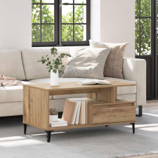 vidaXL Dohányzóasztal kézműves tölgy 90 x 49 x 45 cm Faanyag bútor