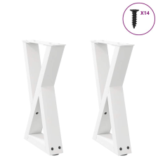 vidaXL dohányzóasztal lábak 2 db fehér 38x(42-43,3) cm acél bútor