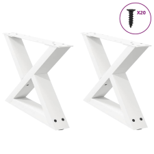 vidaXL dohányzóasztal lábak 2 db Fehér 50x(30-31,3) cm Acél bútor