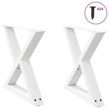 vidaXL dohányzóasztal lábak 2 db Fehér 60x(42-43,3) cm Acél bútor
