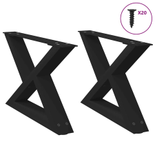 vidaXL dohányzóasztal lábak 2 db Fekete 60x(30-31,3) cm Acél bútor