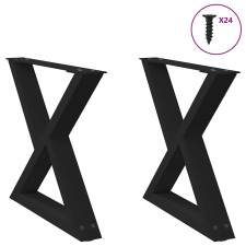 vidaXL dohányzóasztal lábak 2 db Fekete 60x(42-43,3) cm acél bútor
