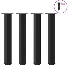 vidaXL dohányzóasztal lábak 4 db Fekete 72-74 cm acél 72-74 cm bútor