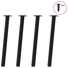 vidaXL dohányzóasztal lábak 4 db Fekete 72 cm acél bútor