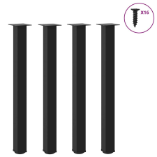 vidaXL dohányzóasztal lábak 4 db Fekete 90-92 cm Acél bútor