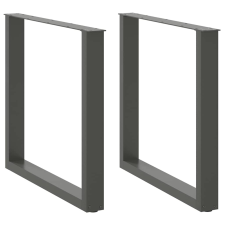 vidaXL dohányzóasztal lábak U-alakú 2 db antracit 80x(72-73) cm acél bútor