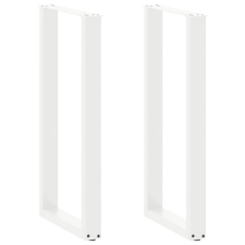 vidaXL Dohányzóasztal lábak U alakú 2 db fehér 50x(100-101) cm acél bútor