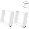 vidaXL Dohányzóasztal lábak U alakú 2 db Fehér 50x(30-31) cm Acél (4012745)