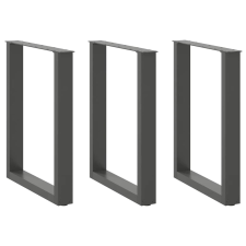 vidaXL dohányzóasztal lábak U-alakú 3 db antracit 70x(72-73) cm acél bútor