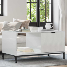 vidaXL Dohányzóasztal Magasfényű fehér 90 x 49 x 46 cm Faanyag bútor