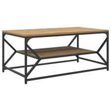 vidaXL Dohányzóasztal Polccal, Művészi Tölgy 90x50x40 cm-ből készült (868236) bútor