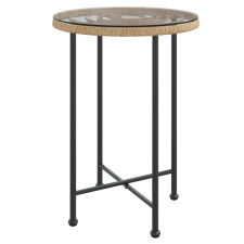 vidaXL edzett üveg és acél étkezőasztal Ø55 cm (319434) kerti bútor