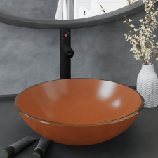 vidaXL edzett üveg mosdókagyló csapteleppel és leeresztőszeleppel szaniter