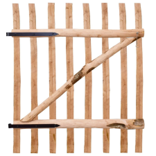 vidaXL egyajtós impregnált mogyorófa deszka-kerítéskapu 100 x 120 cm kerti dekoráció