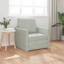 vidaXL Egyszemélyes Floor Sofa Átalakítható Szövet 74x77x81 cm Világosszürke bútor