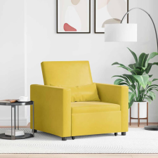 vidaXL Egyszemélyes kanapéágy Sárga 90 x 165 x 87 cm Bársony bútor
