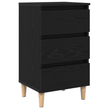 vidaXL Éjjeli szekrény Fa lábbal Fekete tölgy 40x35x69 cm (862578) bútor