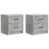 vidaXL Éjjeliszekrény 2 pcs Betonszürke 43 x 34,5 x 44,5 cm Szerelt Fa