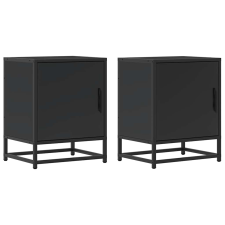 vidaXL éjjeliszekrény fekete 40x31x50 cm műfa és fém (848709) bútor