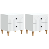 vidaXL Éjjeliszekrény fiókkal 2 pcs Fehér 43 x 34,5 x 48 cm Szerelt Fa