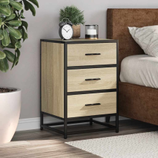 vidaXL éjjeliszekrény Sonoma tölgy 40x34,5x60 cm Gépi fa és fém bútor