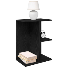 vidaXL éjjeliszekrények 2 db fekete tölgy 46,5x29x61 cm gépelt fa bútor