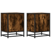 vidaXL éjjeliszekrények 2 db füstölt tölgy 40x31x50 cm Gépi fa és fém (848714)