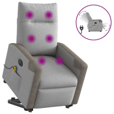 vidaXL Elektromos álló masszázsfotel felhőszürke szövet masszázsfotel