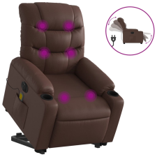 vidaXL elektromos barna műbőr felállást segítő dönthető masszázsfotel (3206622) masszázsfotel