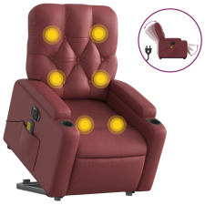vidaXL elektromos bordó műbőr felállást segítő dönthető masszázsfotel (3204797) masszázsfotel