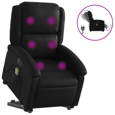 vidaXL elektromos fekete műbőr felállást segítő dönthető masszázsfotel (3204247) masszázsfotel