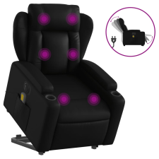 vidaXL elektromos fekete műbőr felállást segítő dönthető masszázsfotel (3204565) masszázsfotel