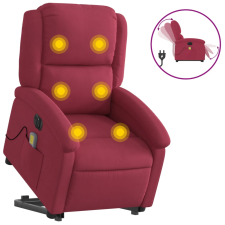 vidaXL elektromos felállást segítő bordó bársony masszázsfotel (3204338) masszázsfotel
