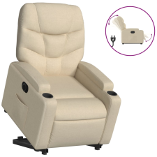 vidaXL elektromos felállást segítő krémszínű szövet dönthető fotel (3204629) bútor