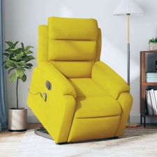 vidaXL elektromos felállást segítő sárga bársony masszázsfotel masszázsfotel