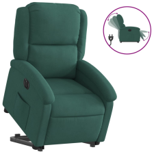 vidaXL elektromos felállást segítő sötétzöld bársony fotel (3204324) bútor
