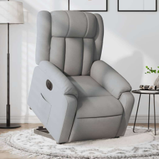 vidaXL elektromos felállást segítő világosszürke szövet dönthető fotel bútor