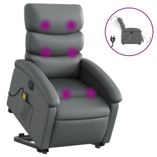 vidaXL elektromos szürke műbőr felállást segítő dönthető masszázsfotel (3204064) masszázsfotel