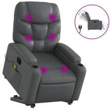 vidaXL elektromos szürke műbőr felállást segítő dönthető masszázsfotel (3204682) masszázsfotel
