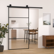 vidaXL ESG üveg-alumínium tolóajtó fémszerelvény-szettel 102,5x205 cm építőanyag